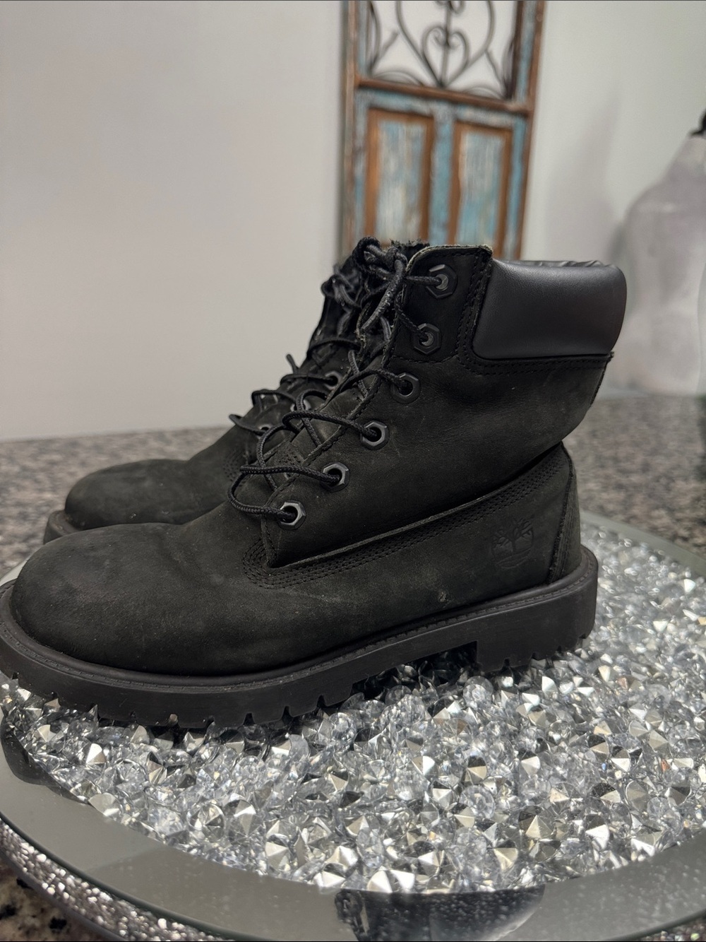 Timberland Black Women's Combat Moto Boots 4.5Y or W6 - Picture 13 of 15